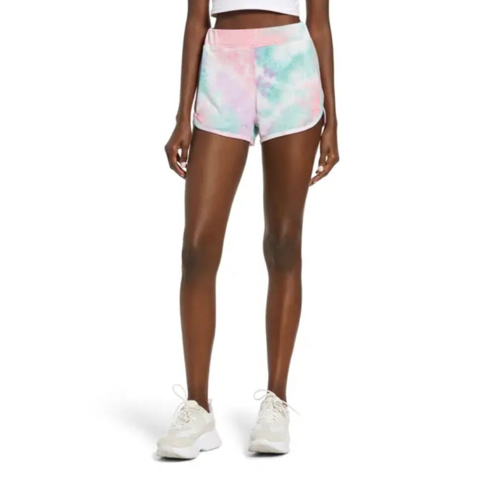 ROW A NWT Tie Dye Shorts In Pink Purple Tie Dye Size Large casual soft light NEW